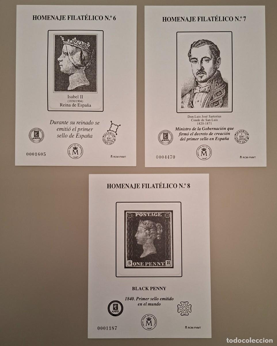 Sellos: LOTE DE 3 HOMENAJES FILATELICOS, ESPA&Ntilde;A, A&Ntilde;OS 2010, 2011, 2012, NUMEROS 6, 7, 8 ..A3818