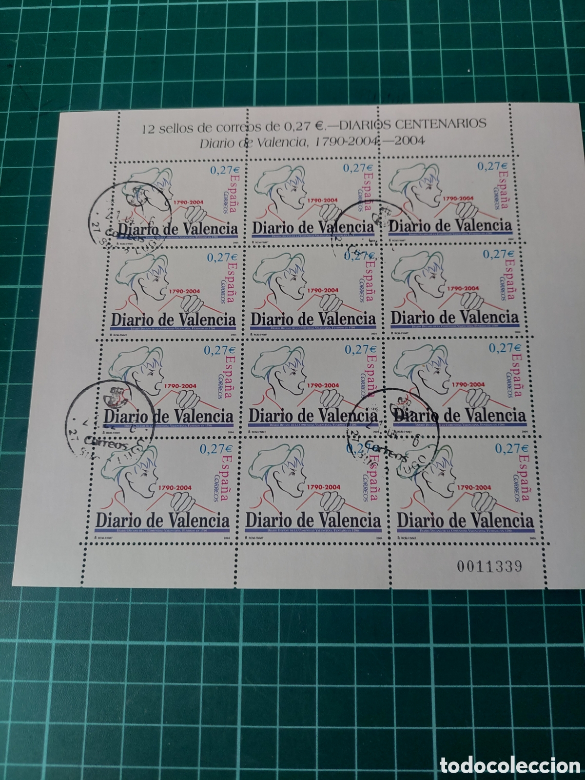 Sellos: 2004 EDIFIL 4094 MINI PLIEGO 85 CENTENARIO DIARIO VALENCIA 2004 USADA LUJO
