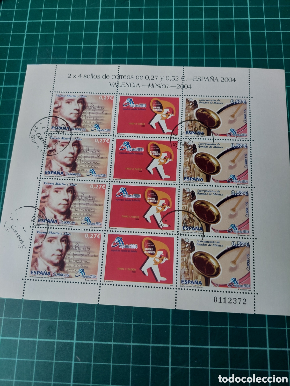 Sellos: MINIPLIEGOS 2004 VALENCIA MUSICA BANDAS EDIFIL 4085/86