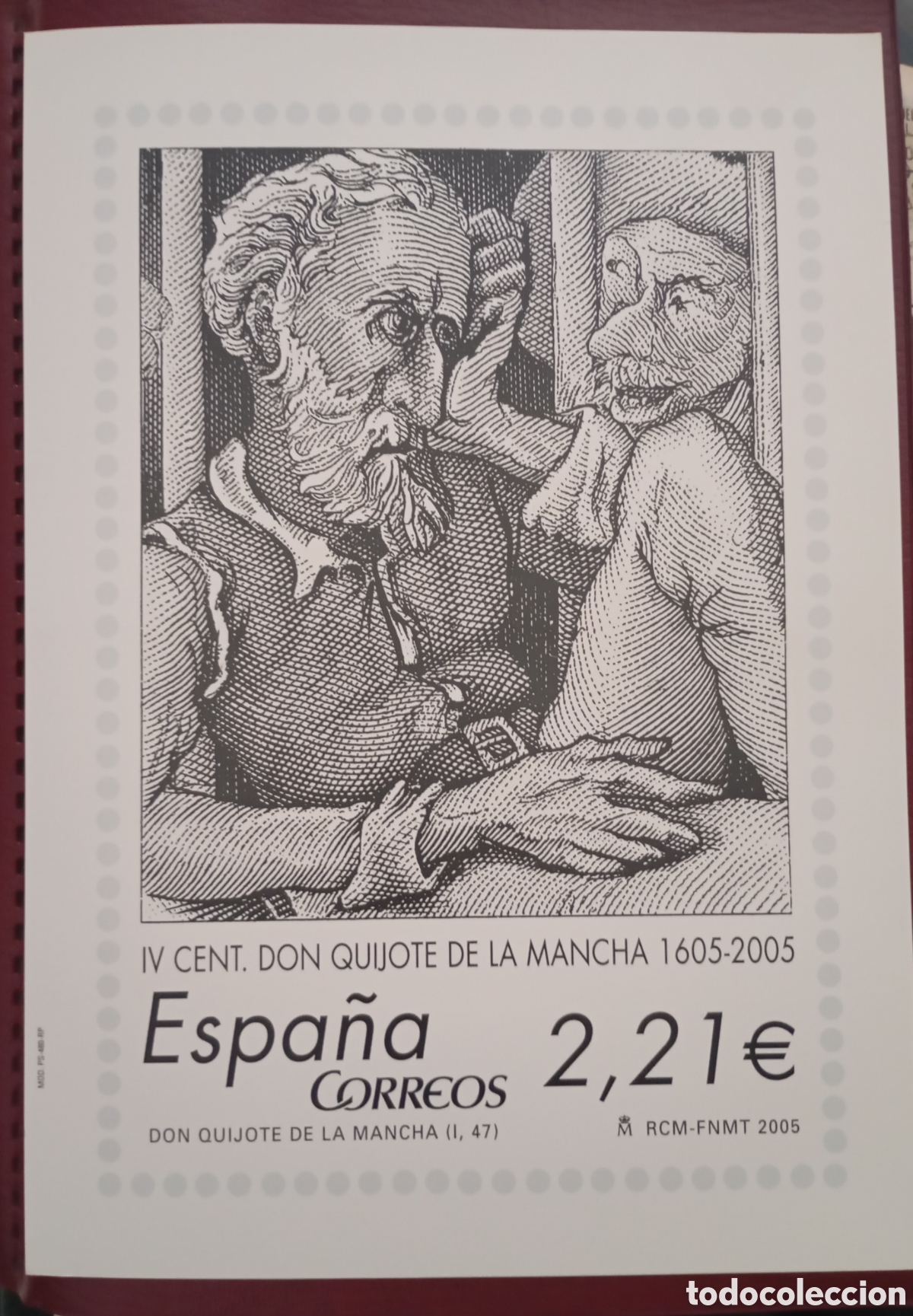 Stamps: ESPA&Ntilde;A 2005 - L&Aacute;MINA IV CENTENARIO DON QUIJOTE DE LA MANCHA - PRUEBA GRABADO ABONADOS