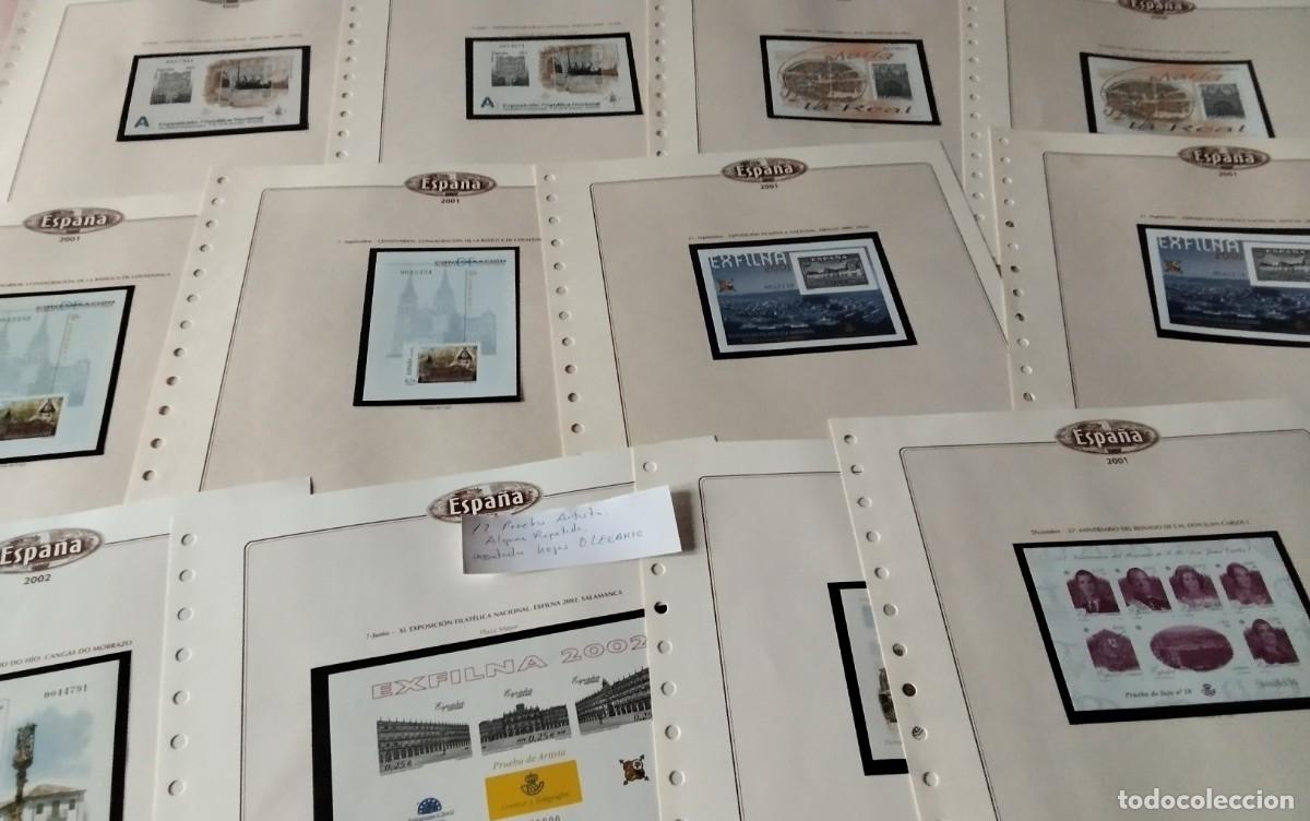 Sellos: LOTE DE 12 PRUEBAS DE ARTISTA , MONTADAS EN HOJAS OLEGARIO , TODO FOTOGRAFIADO , VER DESCRIPCION