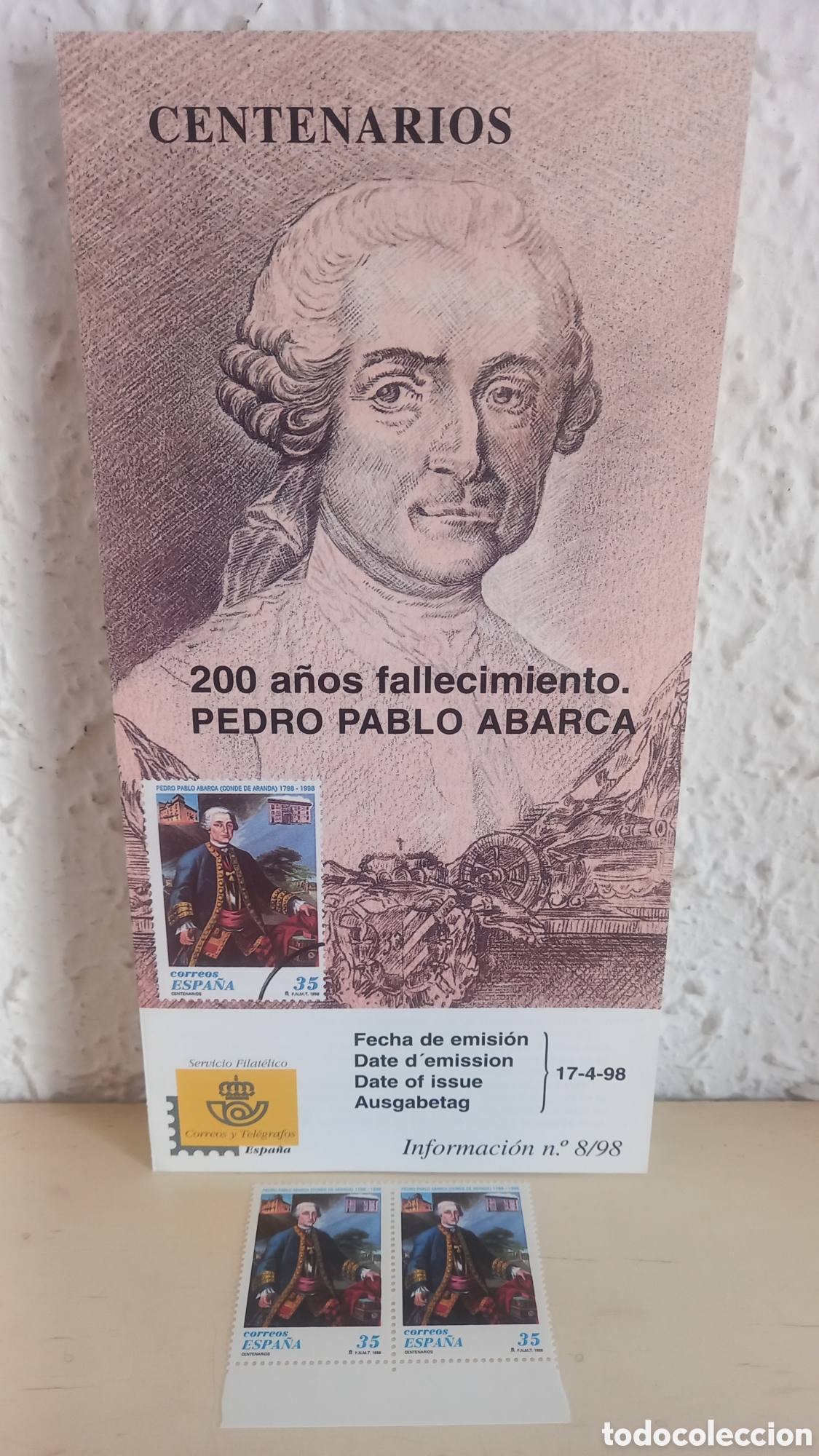 Sellos: 200 A&ntilde;os fallecimiento Pedro Pablo Abarca. Emision 1998