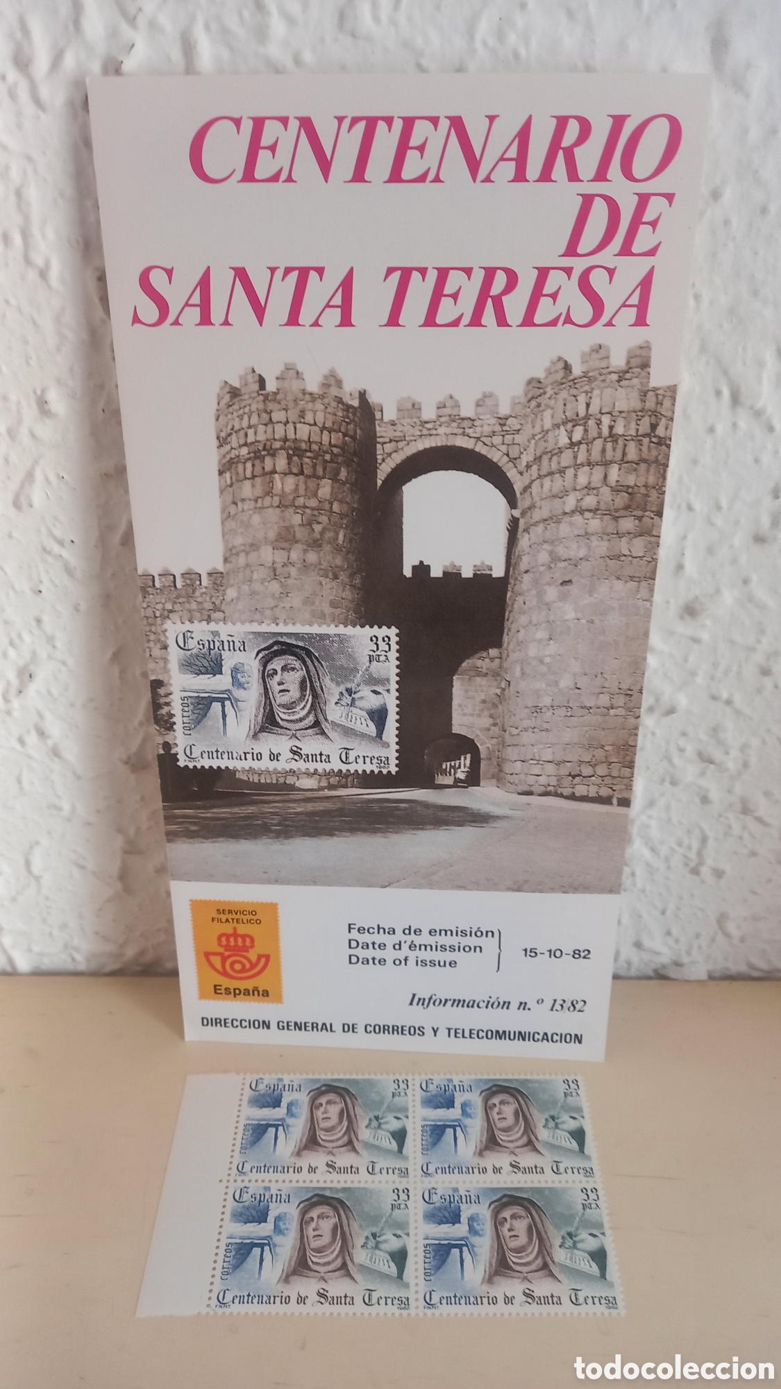 Sellos: CENTENARIO DE SANTA TERESA. Emision 1982
