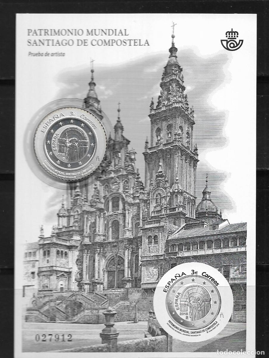 Sellos: ESPA&Ntilde;A 2018, PRUEBA OFICIAL EDIFIL 136 - SANTIAGO DE COMPOSTELA, SELLO EN PLATA. MNH.