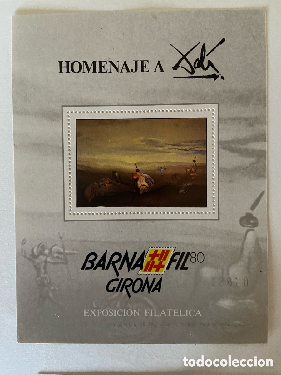Sellos: Hoja Recuerdo 1980 Edifil 93 Barnafil 80 Gerona ** Mnh. Homenaje a Dal&iacute;