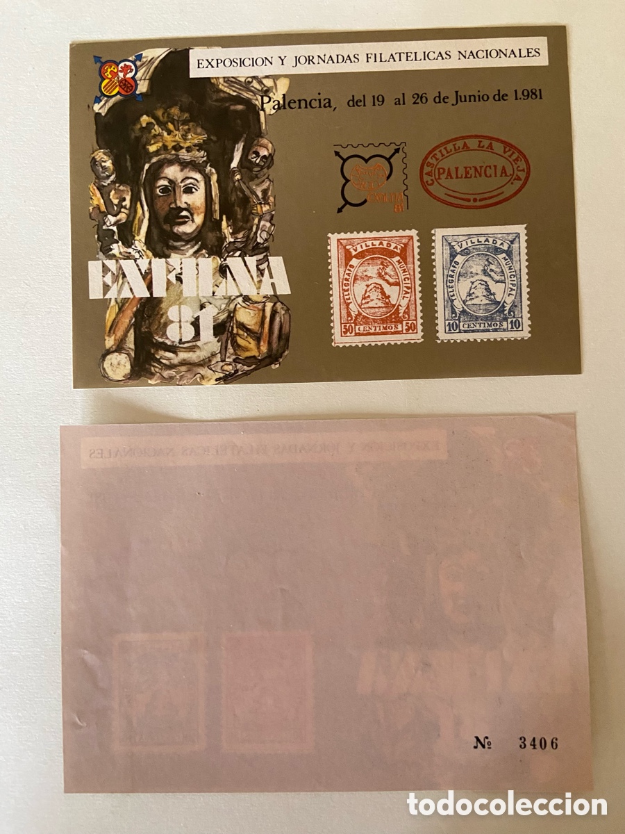 Briefmarken: Hoja recuerdo a&ntilde;o 1981 Edifil n&ordm; 98 EXFILNA&rsquo;81 Palencia.