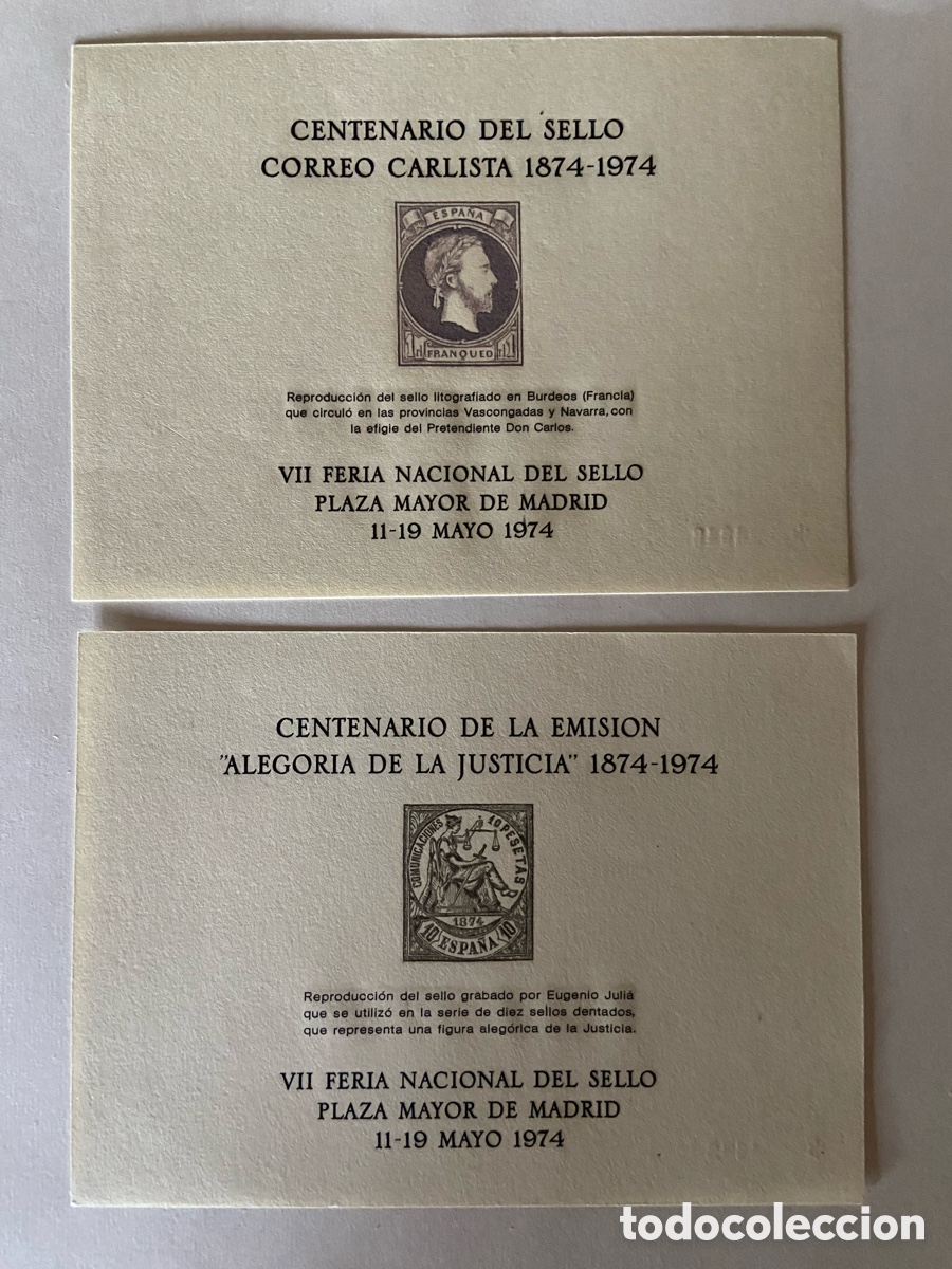 Sellos: HOJA RECUERDO SIN DENTAR N 18/19 VII FERIA NACIONAL DEL SELLO