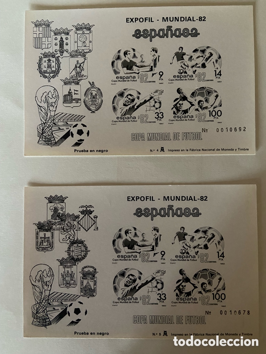 Sellos: Pruebas oficiales sin dentar Edifil 4/5. Copa Mundial de f&uacute;tbol Espa&ntilde;a 82