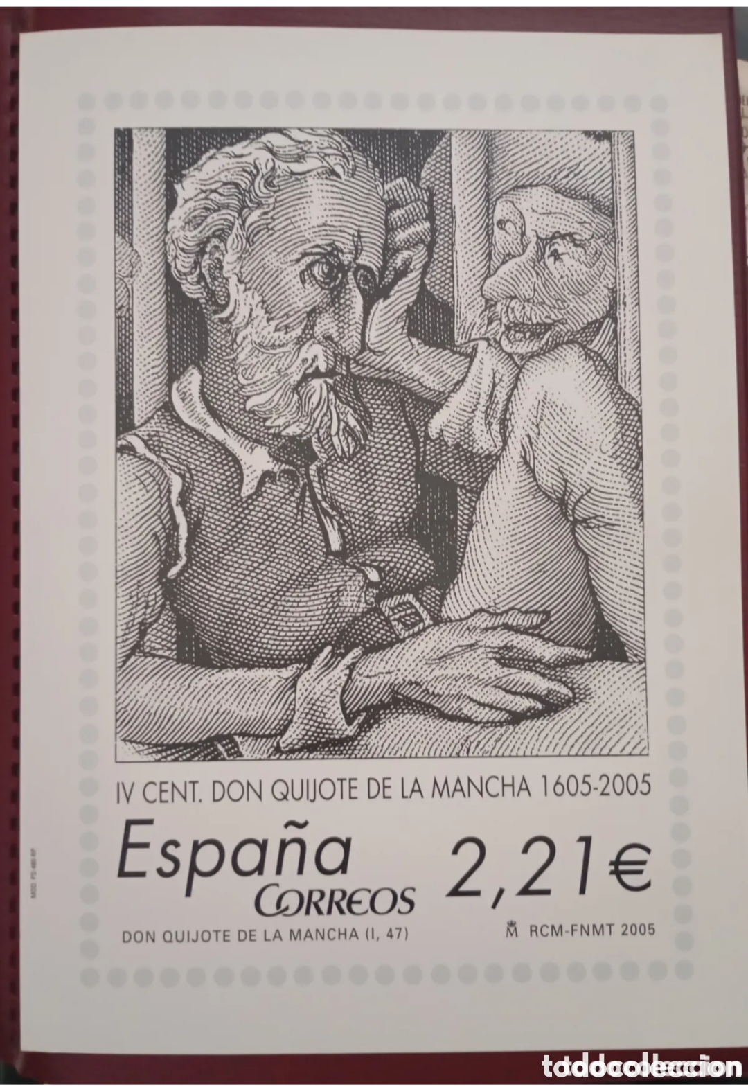 Sellos: ESPA&Ntilde;A 2005 - L&Aacute;MINA IV CENTENARIO DON QUIJOTE DE LA MANCHA - PRUEBA GRABADO ABONADOS
