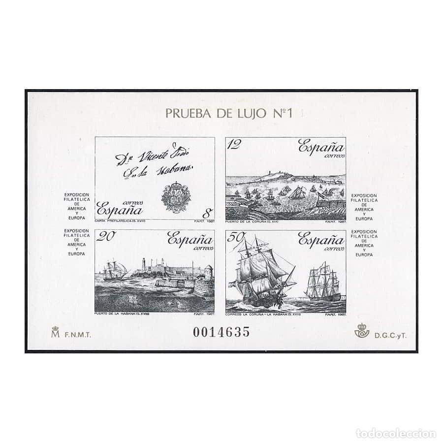 Sellos: Espa&ntilde;a 1987 [PAR] Prueba. Espamer '87 (N)