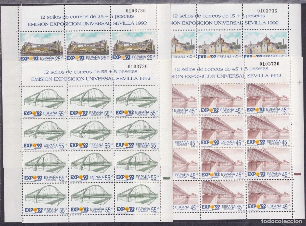 Sellos: Sellos Espa&ntilde;a A&ntilde;o 1991 minipliego n&ordm;24/27 Expo 92 La cartuja valor catalogo 27,60&euro;