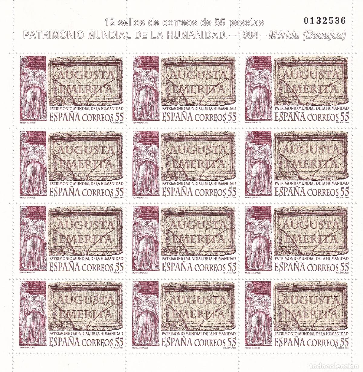 Briefmarken: Sellos Espa&ntilde;a A&ntilde;o 1994 minipliego n&ordm;47 Patrimonio de la humanidad Merida valor catalogo 13,75&euro;