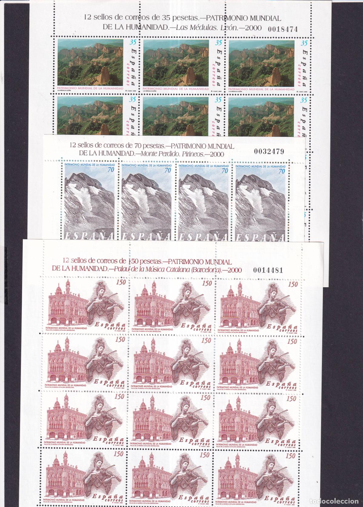 Sellos: Sellos Espa&ntilde;a A&ntilde;o 2000 minipliego n&ordm;70/72 Patrimonio de la humanidad valor catalogo 90&euro;