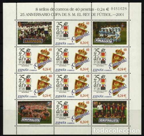 Francobolli: Sellos Espa&ntilde;a A&ntilde;o 2001 minipliego n&ordm;75 25 a&ntilde;os copa de futbol de S.M. El Rey valor catalogo 4,80&euro;