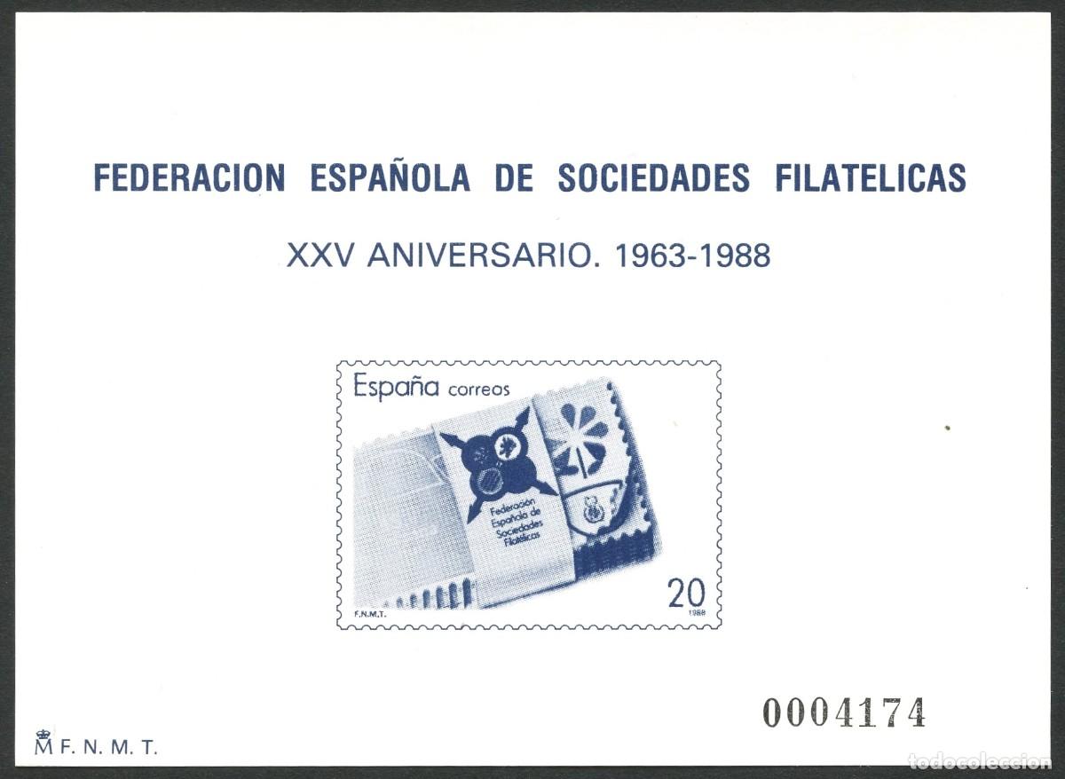 Briefmarken: ESPA&Ntilde;A, SELLO, PRUEBA OFICIAL 16, FEDERACI&Oacute;N ESPA&Ntilde;OLA DE SOCIEDADES FILATELICAS, 1988