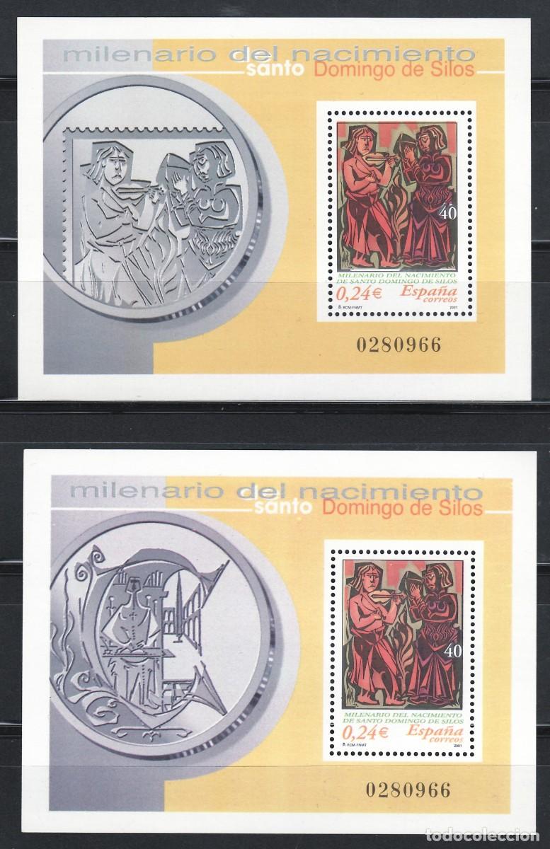 Sellos: ESPA&Ntilde;A 2 CENTENARIO 2001 3818/19 2 HOJAS BLOQUE SANTO DOMINGO DE SILOS