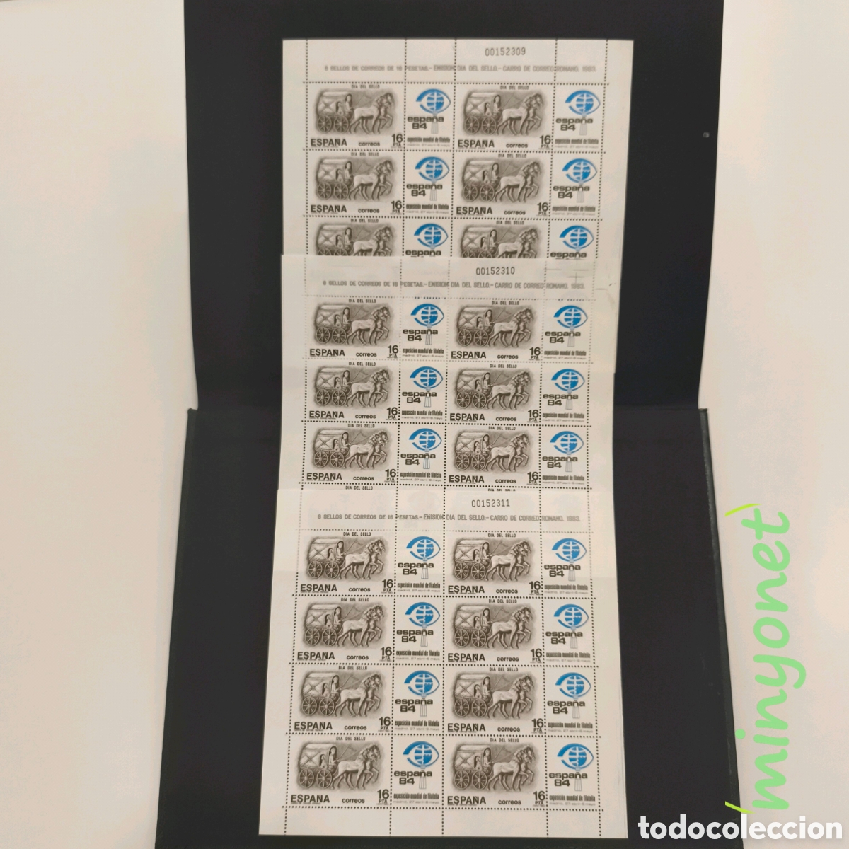 Timbres: 3 minipliegos MP.2 de 1983 Dia del Sello. Numeraci&oacute;n correlativa