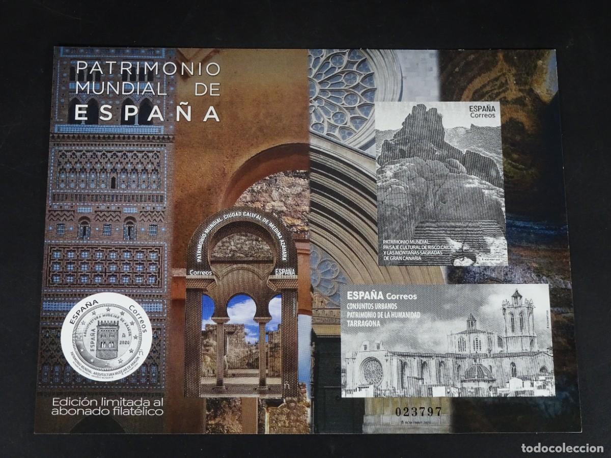 Sellos: HOJA BLOQUE PATRIM&Oacute;NIO MUNDIAL DE ESPA&Ntilde;A, EDICI&Oacute;N LIMITADA AL ABONADO FILAT&Eacute;LICO