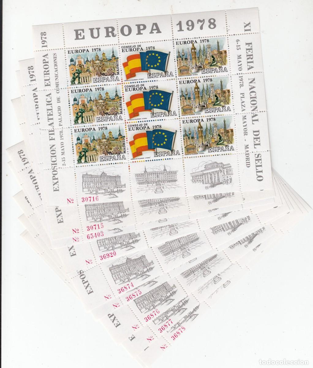 Sellos: LOTE DE 10 HOJITAS RECUERDO DE EUROPA 1978 -