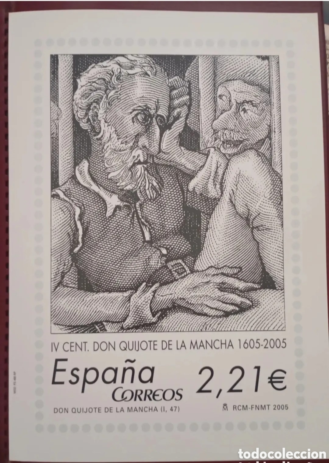 Sellos: ESPA&Ntilde;A 2005 - L&Aacute;MINA IV CENTENARIO DON QUIJOTE DE LA MANCHA - PRUEBA GRABADO ABONADOS