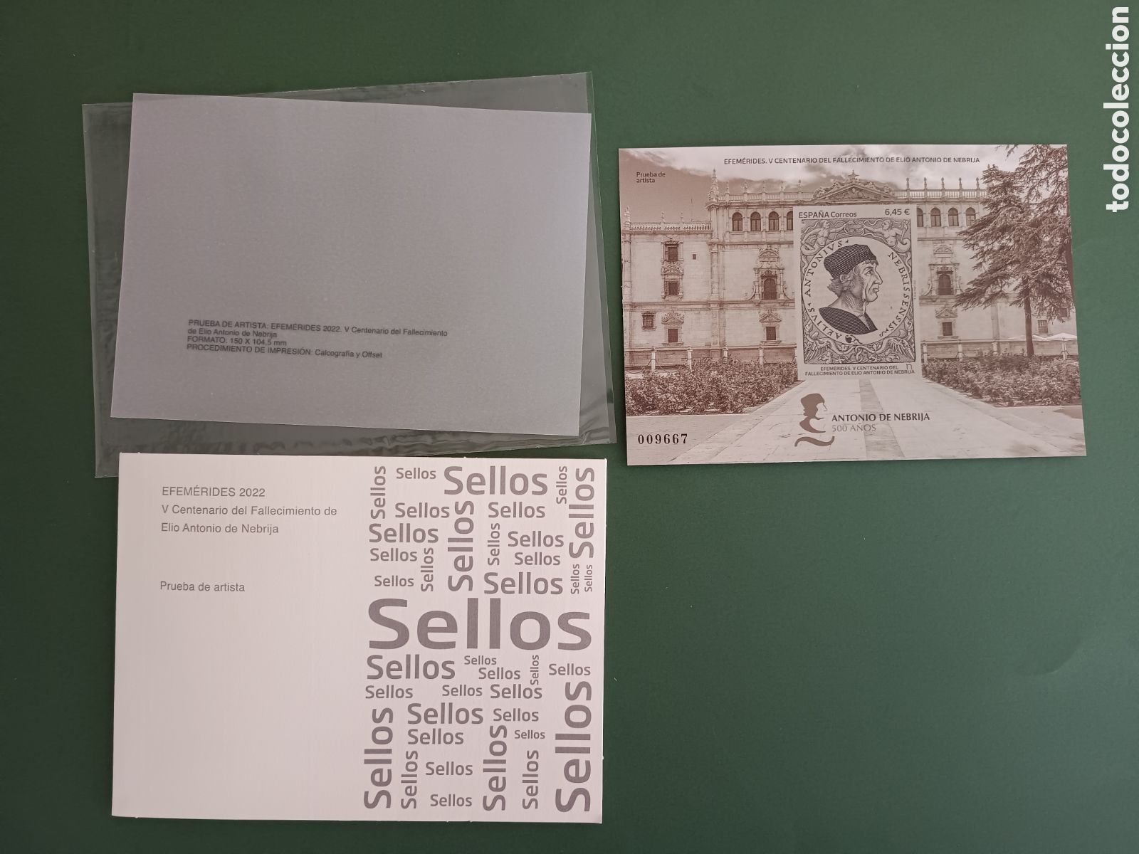 Sellos: PRUEBA ARTISTA EFEMERIDES 2022 V CENTENARIO DEL FALLECIMIENTO DE ELIO ANTONIO DE NEBRIJA