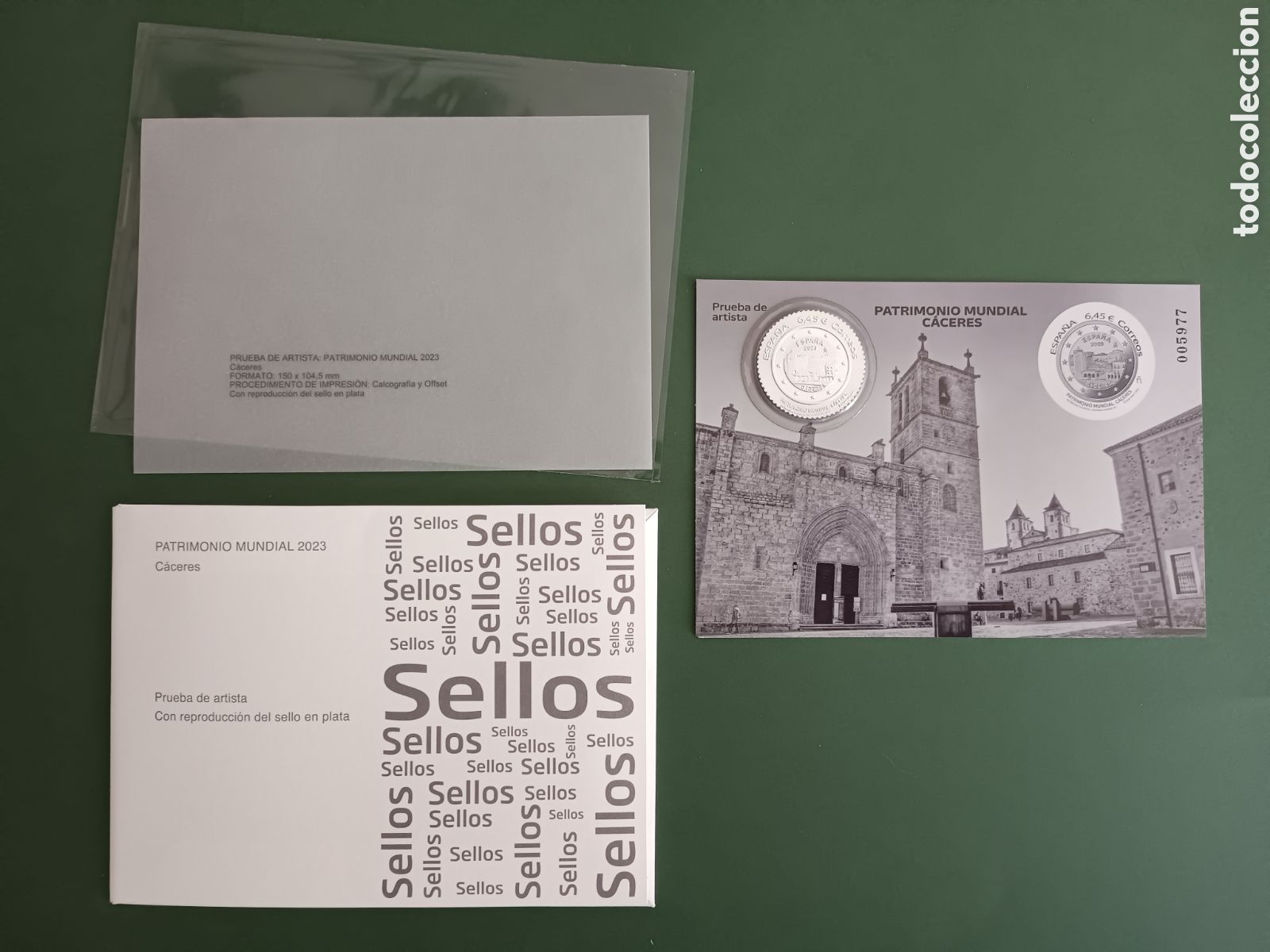 Sellos: PRUEBA DE ARTISTA - PATRIMONIO MUNDIAL 2023 C&Aacute;CERES