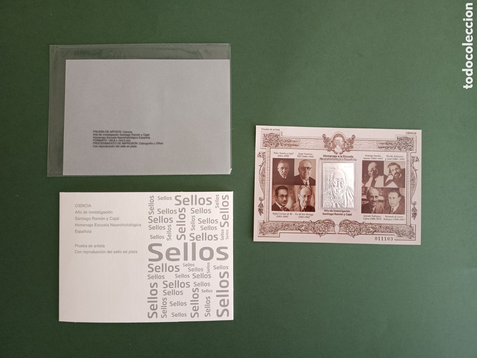 Briefmarken: PRUEBA DE ARTISTA - CIENCIA - SANTIAGO RAM&Oacute;N Y CAJAL HOMENAJE ESCUELA NEUROHISTOLOGICA ESPA&Ntilde;OLA