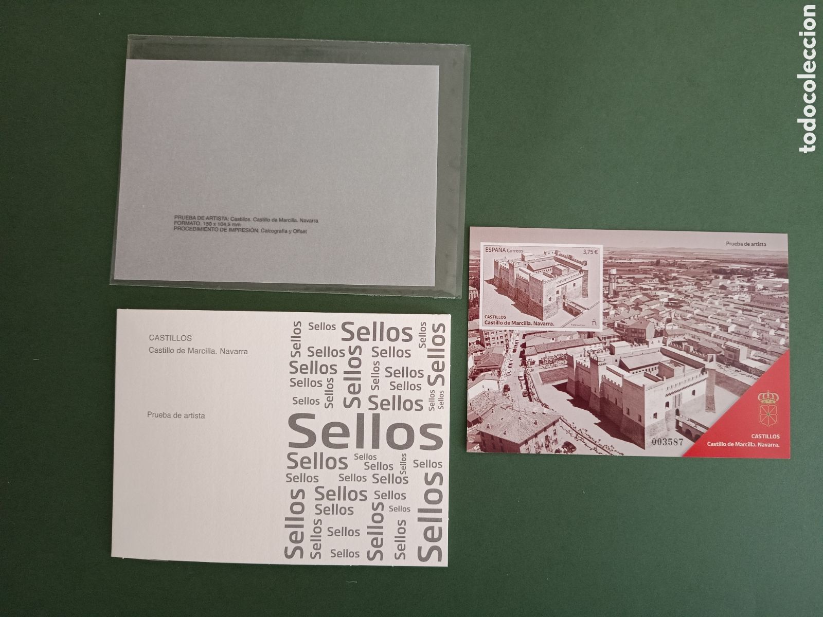 Sellos: PRUEBA DE ARTISTA 2023 - CASTILLOS - CASTILLO DE MARCILLA NAVARRA