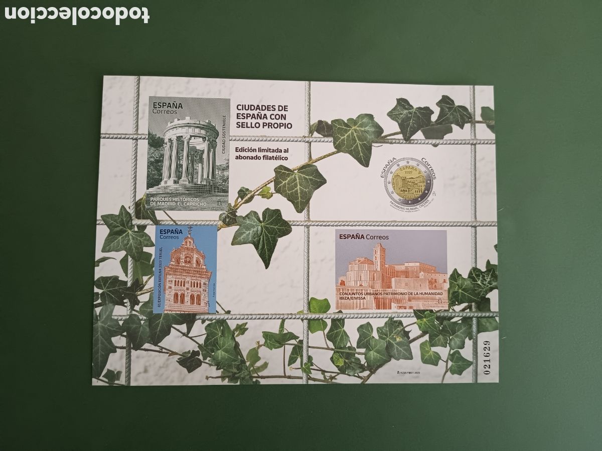 Sellos: ESPA&Ntilde;A 2023 - CIUDADES DE ESPA&Ntilde;A CON SELLO PROPIO - EDICI&Oacute;N LIMITADA ABONADOS SERVICIO FILAT&Eacute;LICOS