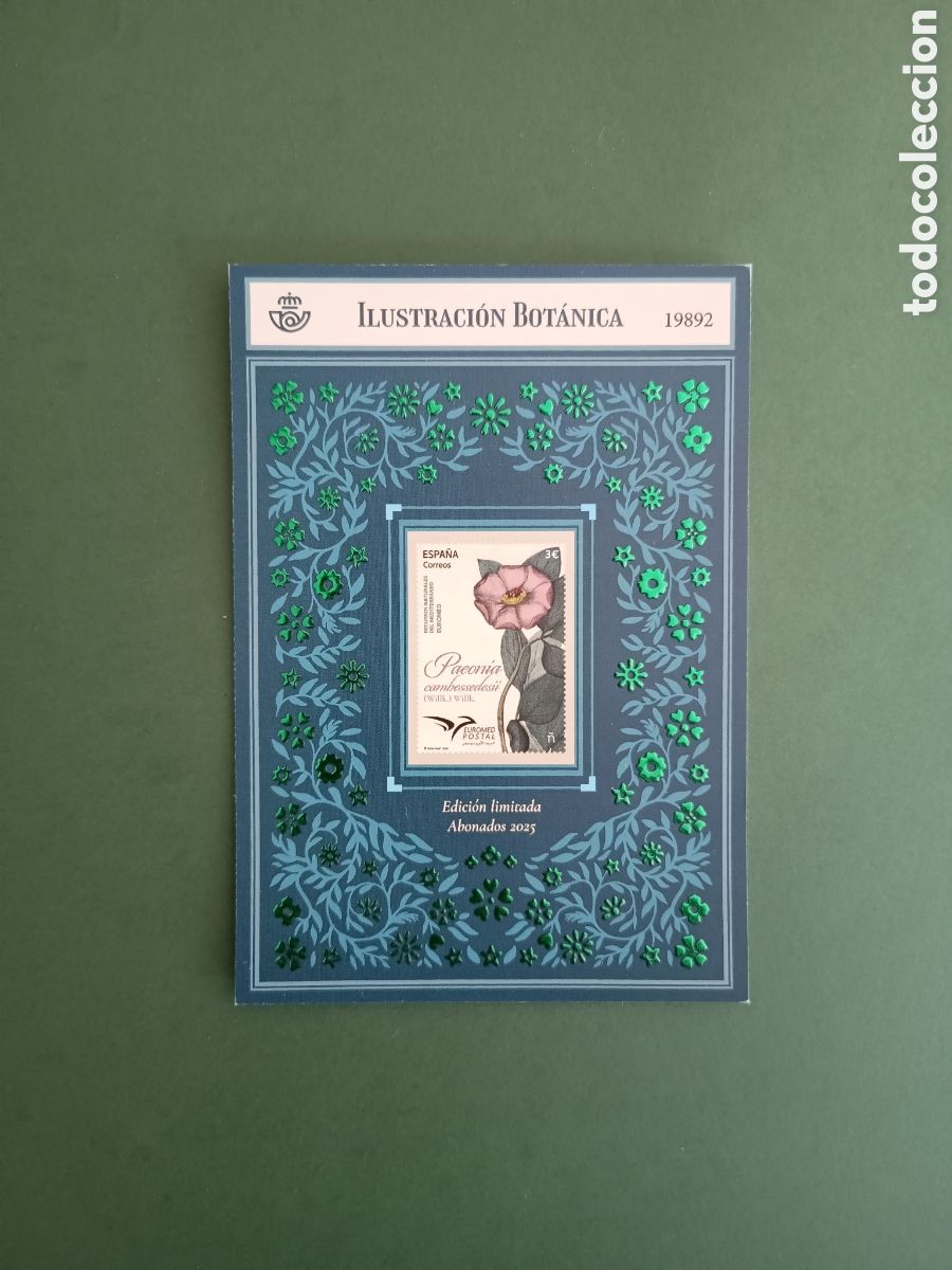 Sellos: PRUEBA 2025 - ILUSTRACI&Oacute;N BOT&Aacute;NICA - PAEONIA - EDICI&Oacute;N LIMITADA PARA ABONADOS A SERVICIO FILAT&Eacute;LICO