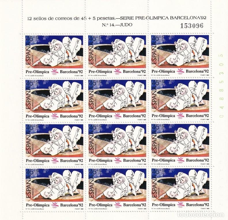 Sellos: Edifil MP 12 - Minipliego completo 12 sellos - Serie pre-ol&iacute;mpica Barcelona 92 - N&ordm; 14 Judo
