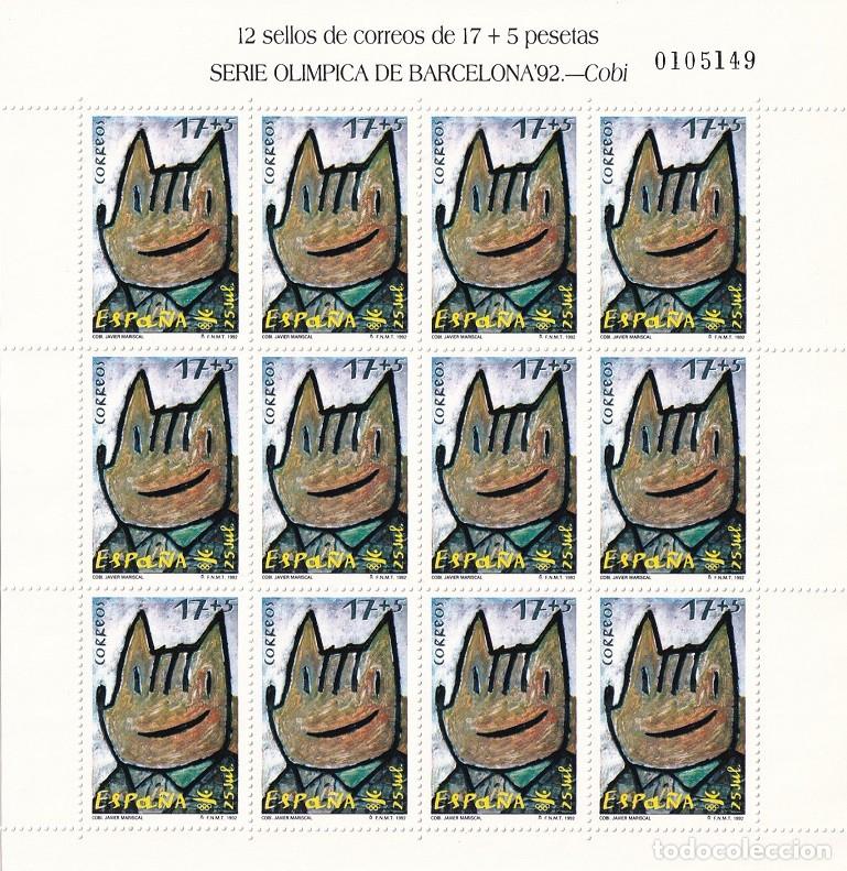 Sellos: Edifil MP 45 - Minipliego completo 12 sellos - Serie ol&iacute;mpica de Barcelona 92 - Cobi