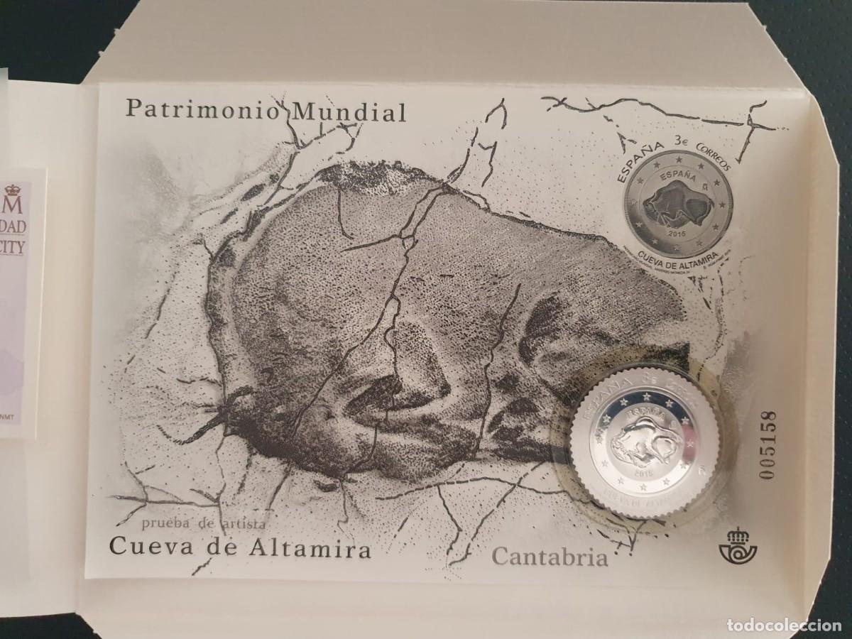 Sellos: EDIFIL 122 PRUEBA OFICIAL / ARTISTA ESPA&Ntilde;A 2015 CUEVA ALTAMIRA SELLO PLATA
