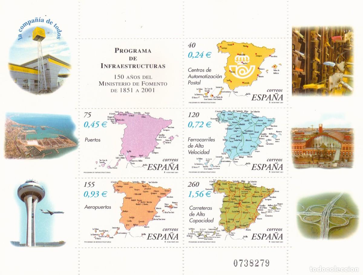 Sellos: SELLOS 2001 - 150 A&Ntilde;OS MINIS. FOMENTO PRO. INFRAESTRUCTURAS - (SH 3855 A,B,C,D,E) (NUEVOS)