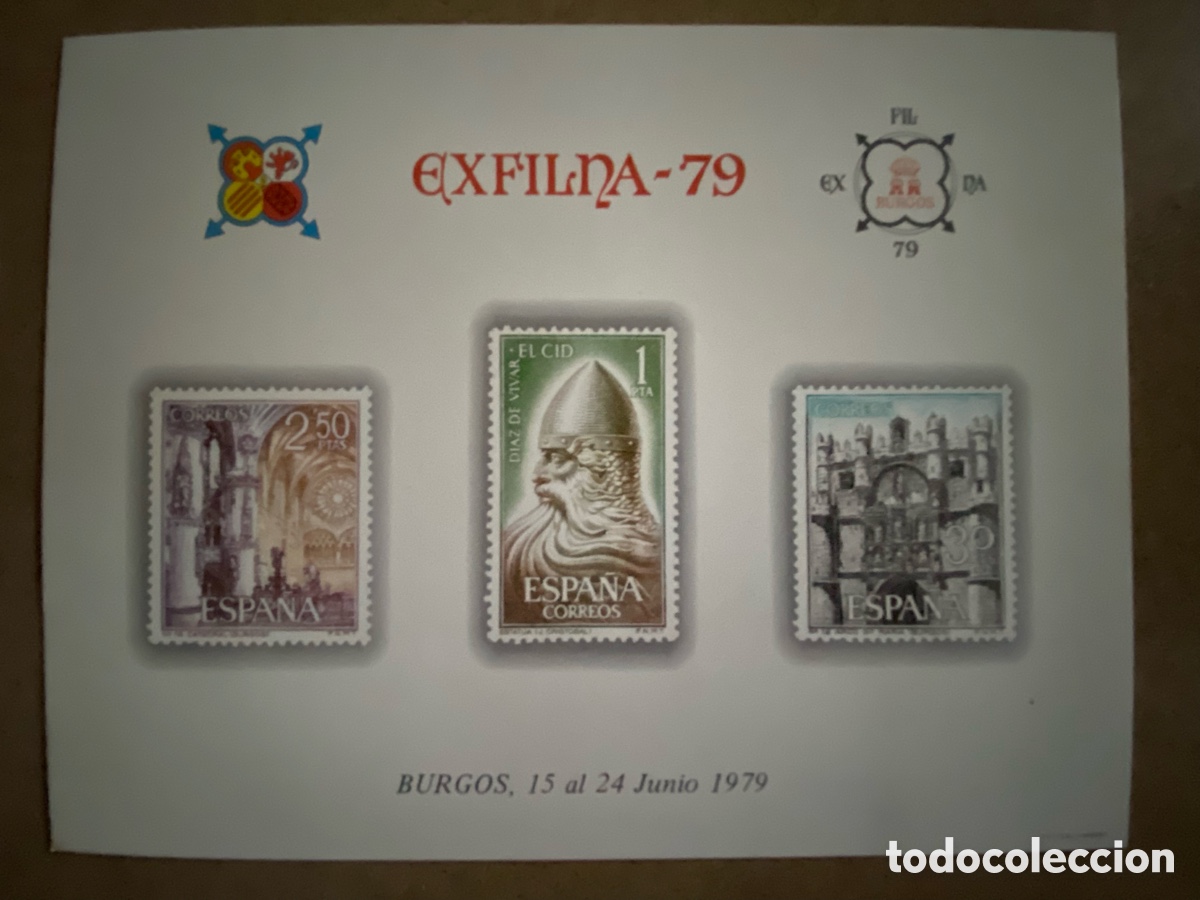 Sellos: HOJA RECUERDO EXFILNA 79. BURGOS. EL CID. NUNERADA