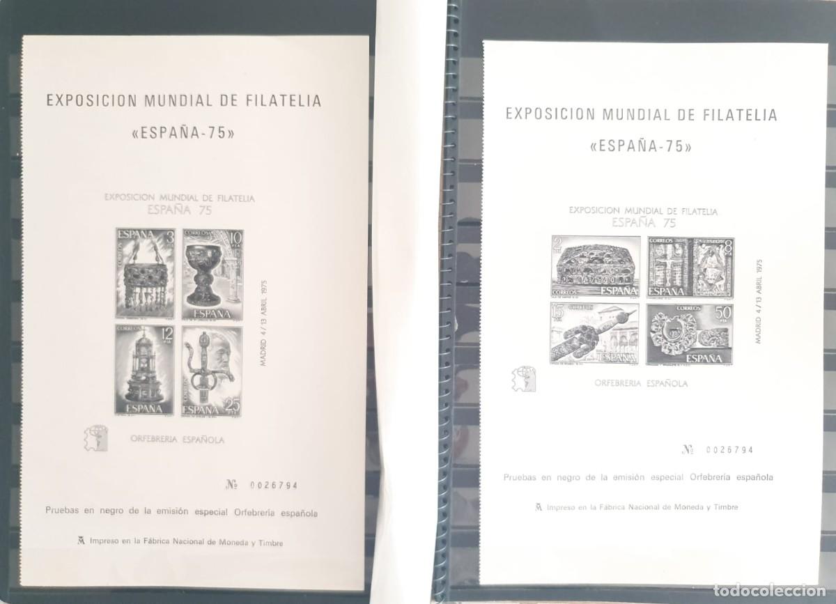 Sellos: PRUEBAS OFICIALES EDIFIL 1 ** Y 2 ** EXPO MUNDIAL 1975 ESPA&Ntilde;A 1975