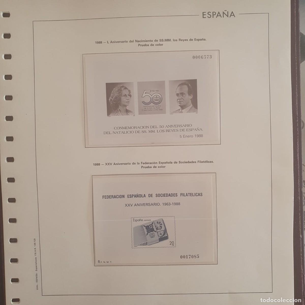 Sellos: PRUEBAS OFICIALES 15 ** + 16 ** ESPA&Ntilde;A 1988 MONTADAS EN HOJA EDIFIL