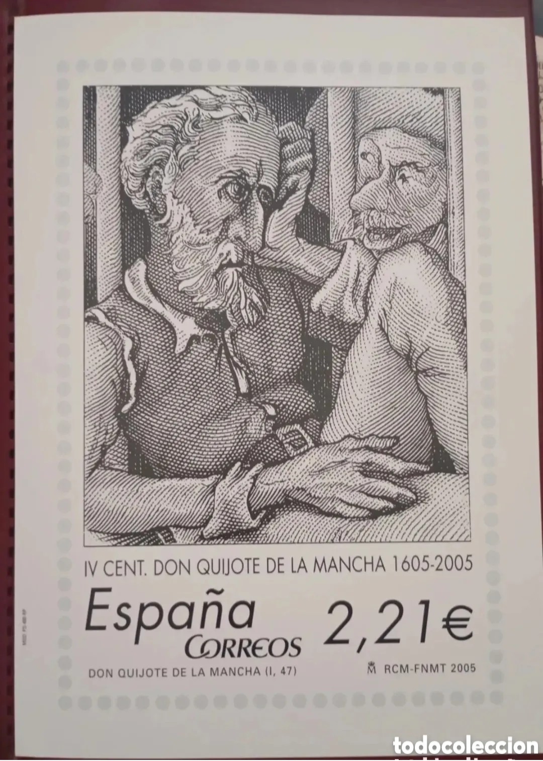 Sellos: ESPA&Ntilde;A 2005 - L&Aacute;MINA IV CENTENARIO DON QUIJOTE DE LA MANCHA - PRUEBA GRABADO ABONADOS