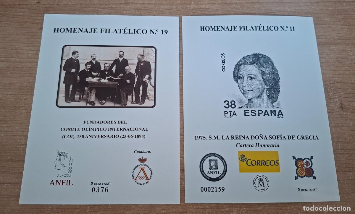 Stamps: LOTE DE 2 HOMENAJES FILATELICOS - ESPA&Ntilde;A - A&Ntilde;OS 2016, 2024, NUMEROS 11, 19 ..A3571