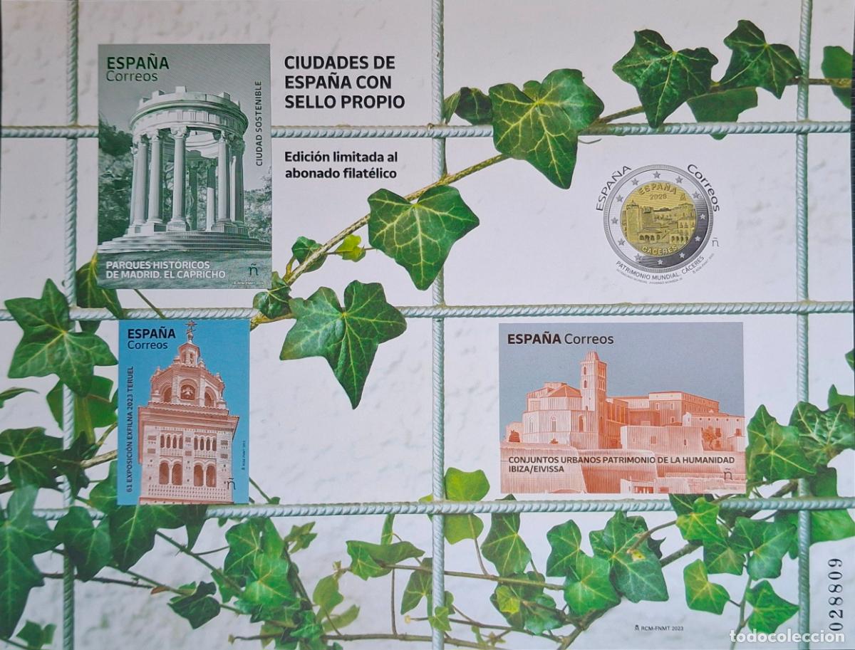 Stamps: Sellos Espa&ntilde;a a&ntilde;o 2023 prueba calcografica Ciudades de Espa&ntilde;a con sello propio