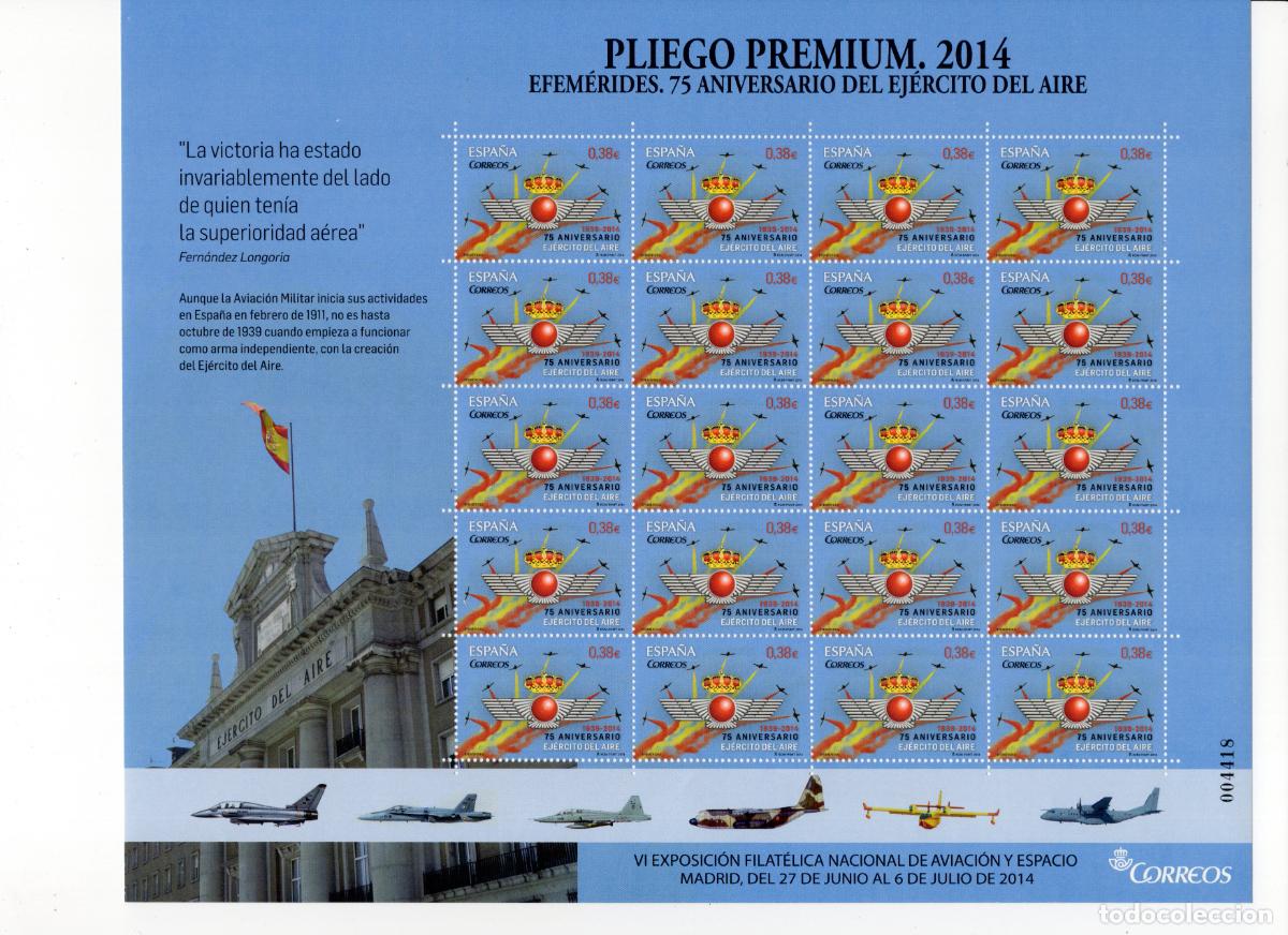 Sellos: Sellos Espa&ntilde;a bonito pliego premium a&ntilde;o 2014 75&ordm; Aniversario Ejercito del aire
