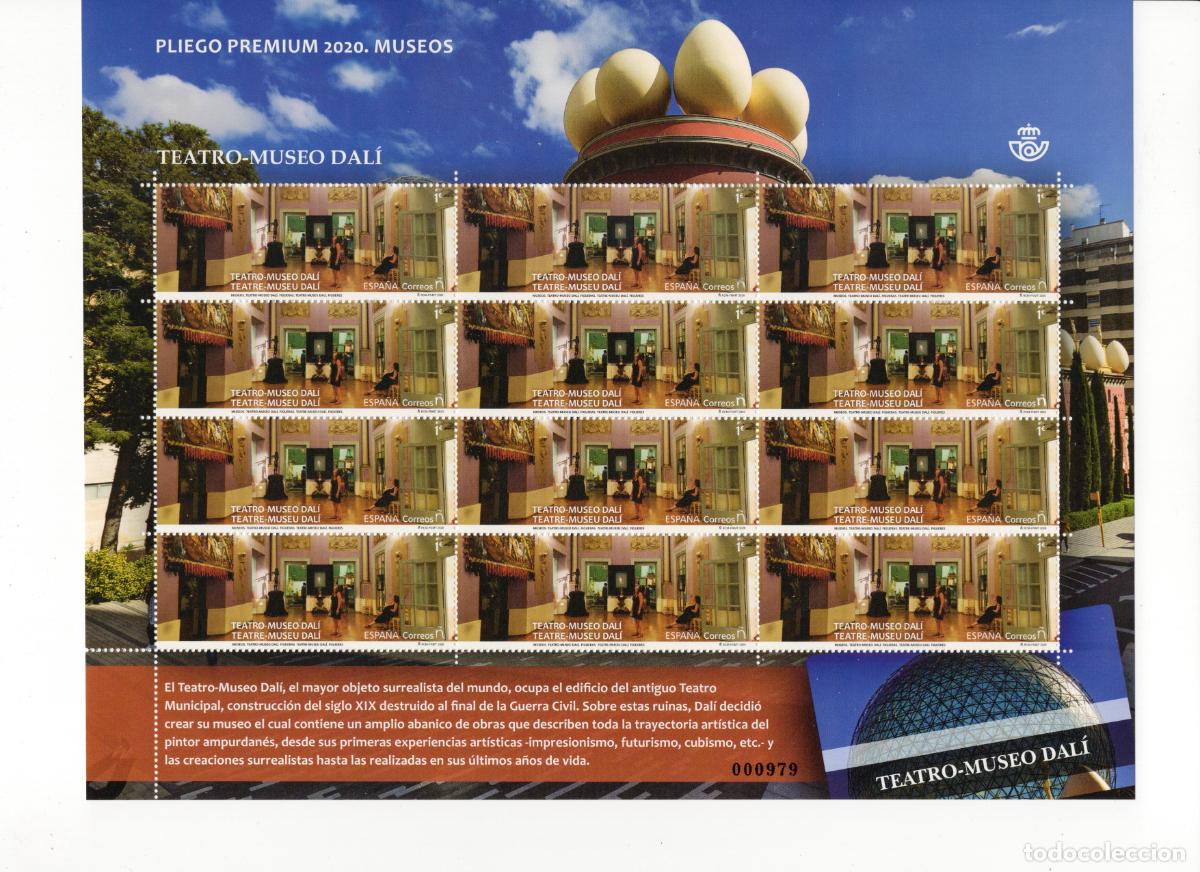 Briefmarken: Sellos Espa&ntilde;a bonito pliego premium a&ntilde;o 2020 Museo Dali de Figueras