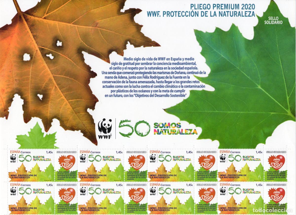 Sellos: Sellos Espa&ntilde;a bonito pliego premium a&ntilde;o 2020 WWF Proteccion a la naturaleza