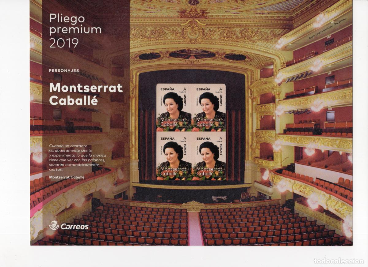 Briefmarken: Sellos Espa&ntilde;a bonito pliego premium a&ntilde;o 2019 Montserrat Caballe