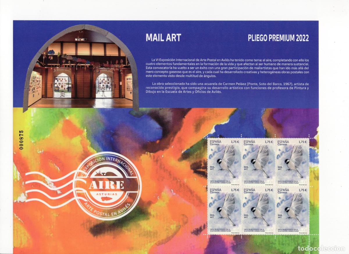 Selos: Sellos Espa&ntilde;a bonito pliego premium a&ntilde;o 2022 Mail Art Aire