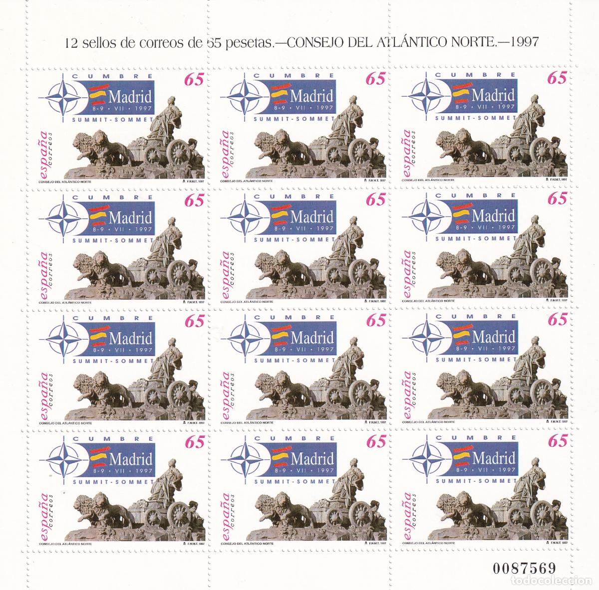 Sellos: Sellos Espa&ntilde;a A&ntilde;o 1997 minipliego n&ordm;56 Cumbre de la OTAN valor catalogo 18&euro;