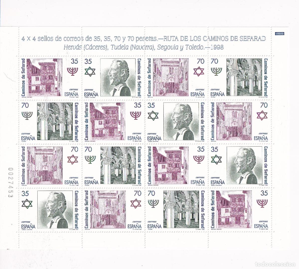 Francobolli: Sellos Espa&ntilde;a A&ntilde;o 1998 minipliego ruta de los caminos de Sefarad valor catalogo 12,80&euro;