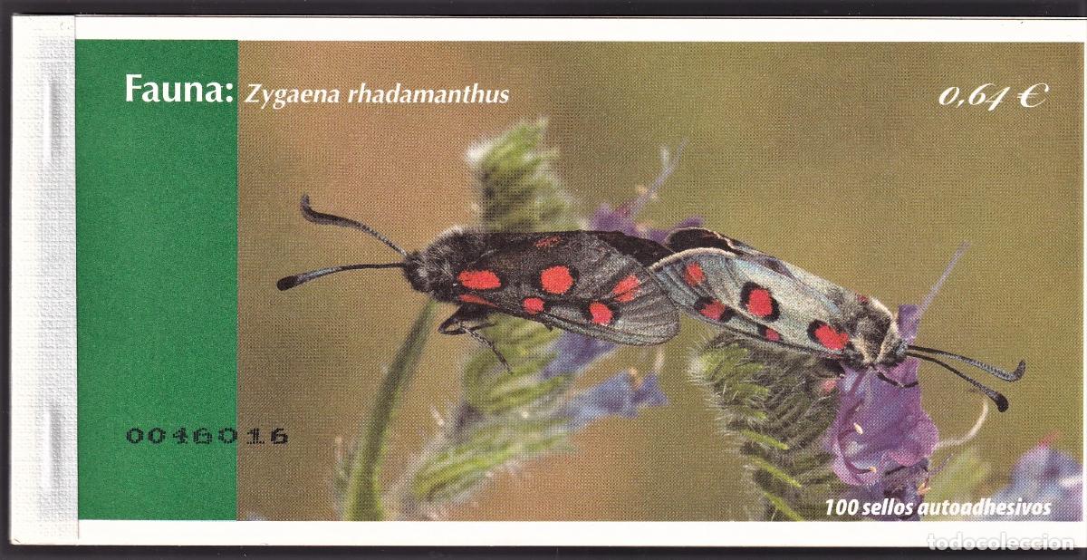 Francobolli: Sellos Espa&ntilde;a, Carne de 100 sellos 2010 Zygaena radhamanthus Valor de catalogo 200,00 euros a facial