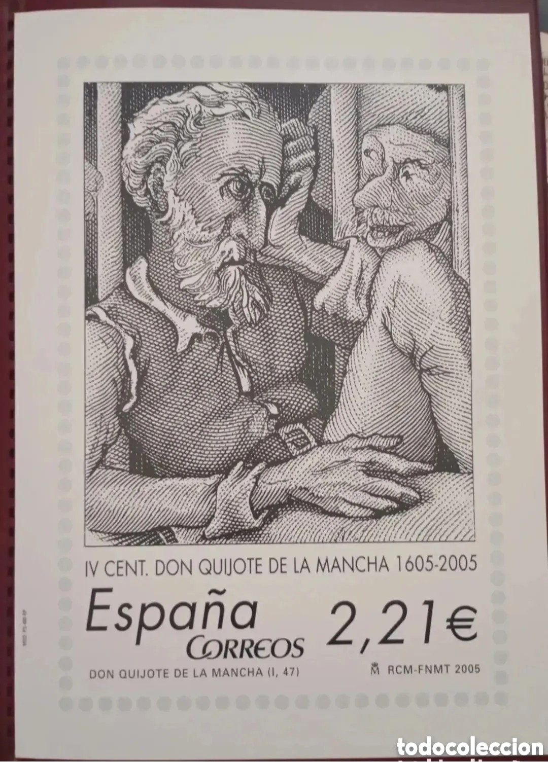 Sellos: ESPA&Ntilde;A 2005 - L&Aacute;MINA IV CENTENARIO DON QUIJOTE DE LA MANCHA - PRUEBA GRABADO ABONADOS