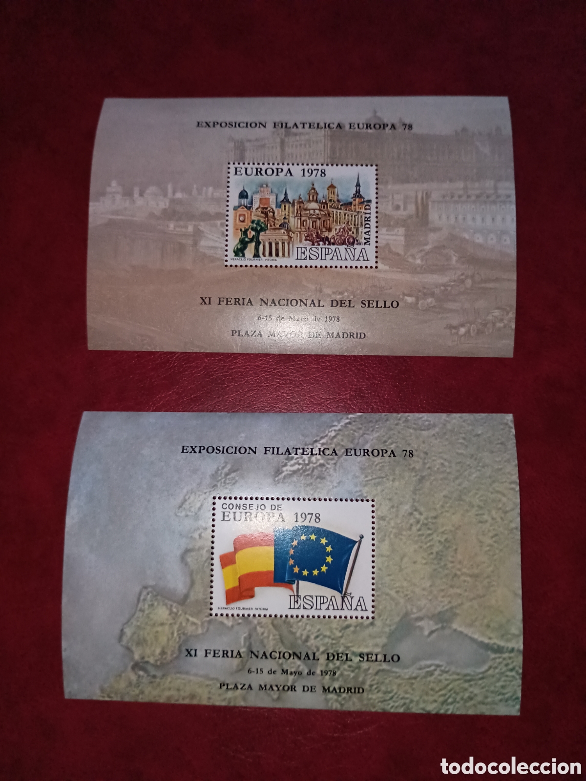Selos: ESPA&Ntilde;A 1978 - XI FERIA NACIONAL DEL SELLO, MADRID - HOJAS RECUERDO - MISMA NUMERACI&Oacute;N